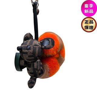 Fendi 7AS410 Furette 拼色貂毛 FF造型吊飾