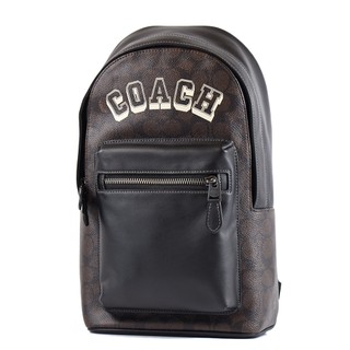 COACH 男款 West 防刮拚小牛皮單肩背胸包-咖啡色【美國正品現貨】