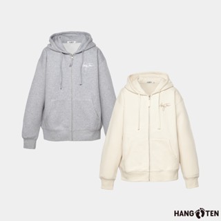 【Hang Ten】中性款-刷毛刺繡連帽外套(多色選)