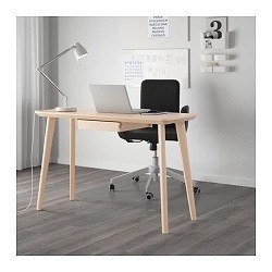 【安鑫】~◇瑞典宜家家居◇IKEA LISABO宜家單抽實木餐桌書桌電腦桌工作桌OA桌辦公桌北歐LOFT風格【A623】