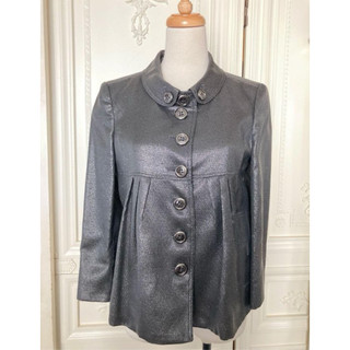 《新歡舊愛》近新正品Burberry金屬鐵灰色微傘狀外套UK6(適合XS~S)