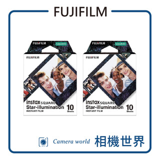 【FUJIFILM】 富士 instax SQUARE 黑邊流沙方型底片（BLACK STAR）（2入組）FUJI 禮物