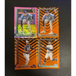 四張一起賣 2025 Topps Series 1+Holiday 潛力新秀Eric Orze J-ROD Miles