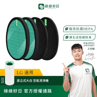 綠綠好日 二入組 適用 LG 大白 PS-W309WI AS-401WWJ1 AS401WWL2 HEPA抗菌濾網 濾芯
