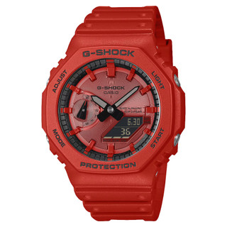 【CASIO】G-SHOCK 大膽鮮紅系列 農家橡樹八角殼雙顯錶 GA-2100RRB-4A 臺灣卡西歐公司貨保固一年