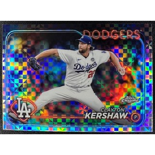 棒球 球員卡 Clayton Kershaw 2024 Topps Chrome X-Fractor 亮面