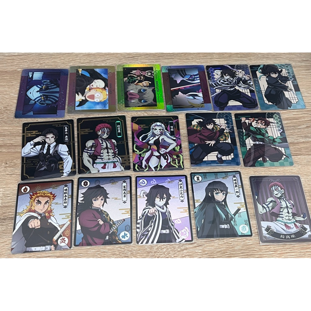 《ruus' tudio》鬼滅之刃抽卡機小卡 閃卡猗窩座橫卡 義勇全身炭治郎全身善彌橫卡 時透 豬豬小隊墮姬 無慘 大哥