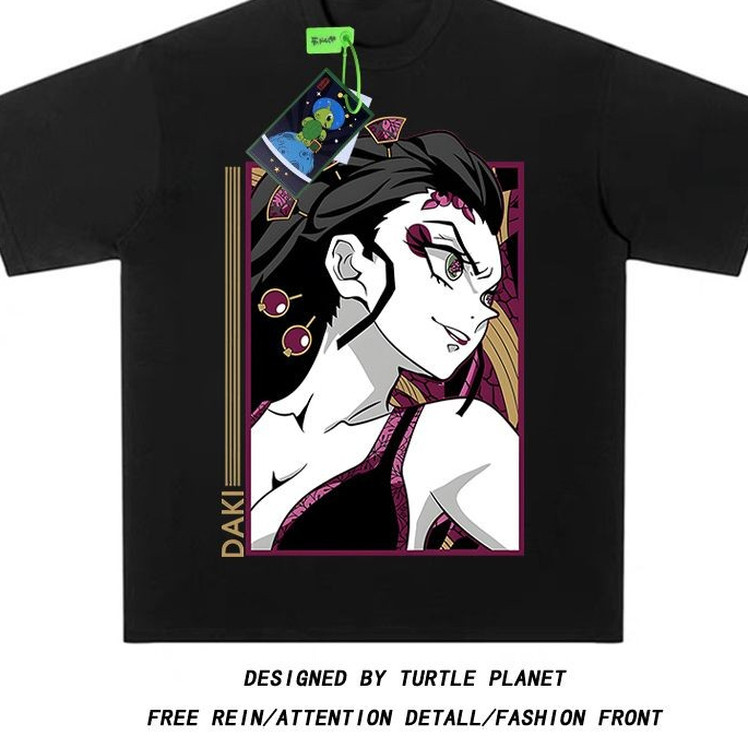 【獨家花色🔥】龜星球鬼滅之刃墮姬印花眾設計感時尚短袖休閑街頭男