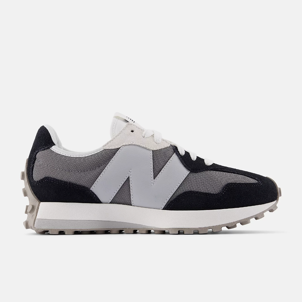 【NEW BALANCE】 327系列 休閒鞋 男女鞋 麂皮 皮革 情侶鞋穿搭 復古 黑灰 U327LNB