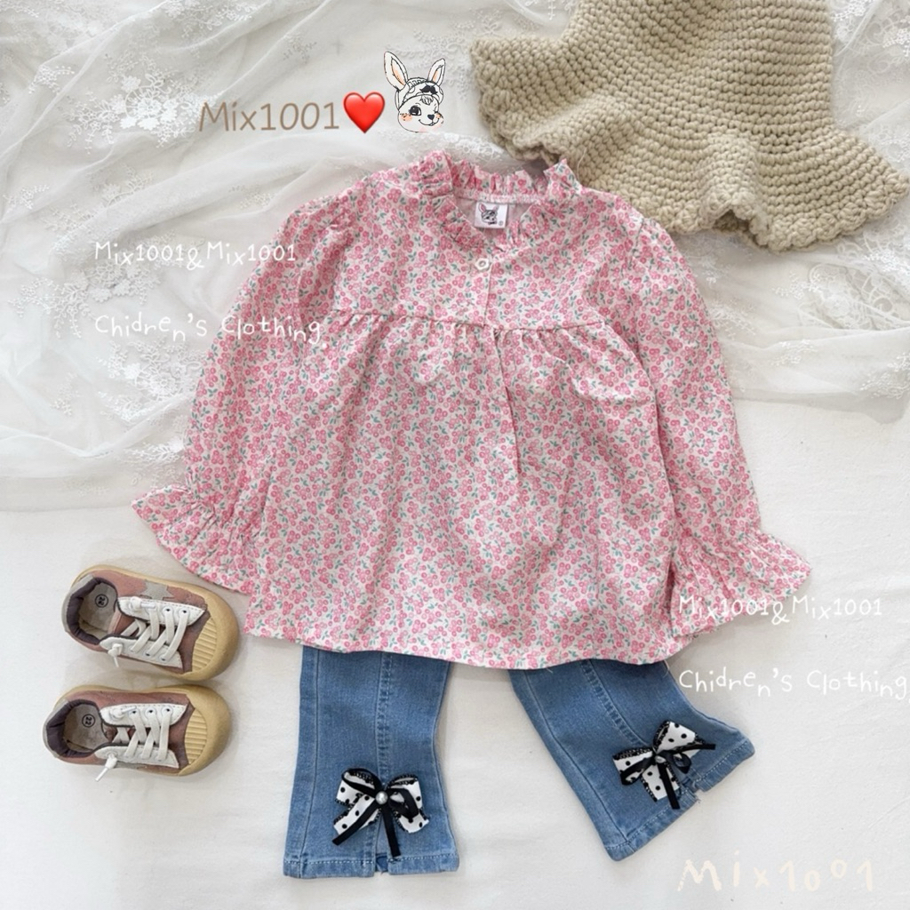 🌈✨mix1001酸甜小果實 🍒花花印圖娃娃裝 ✨兒童粉紅滿版果實上衣5-17