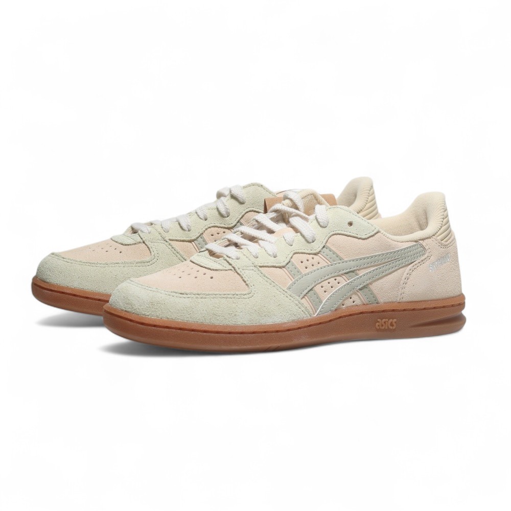 ASICS 休閒鞋 SKYHAND OG 米綠 麂皮 焦底 復古鞋 女 1203A452251