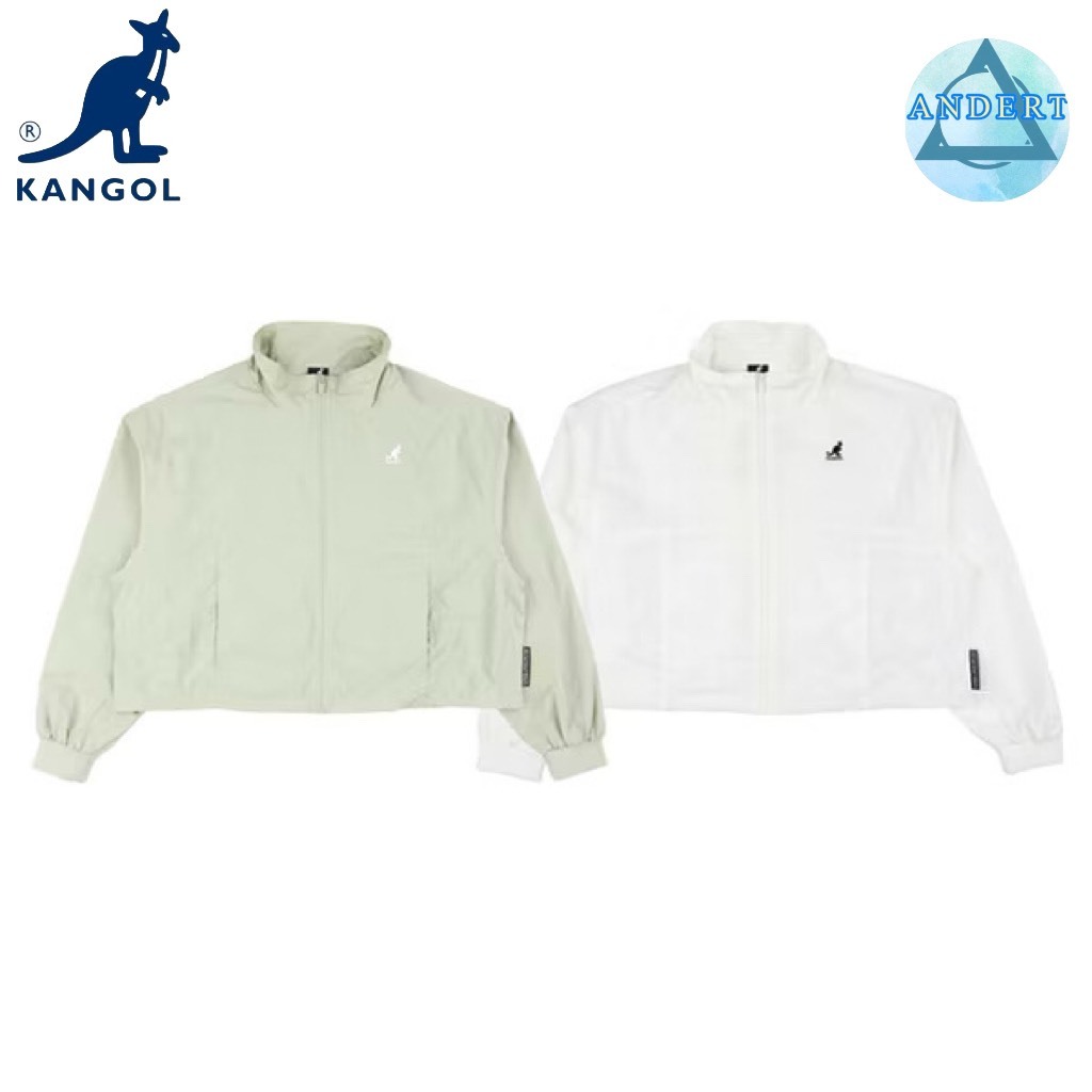安德特 團購批發 KANGOL 袋鼠 經典 LOGO  防曬 外套 短版 64221420 淺綠/白色 抗UV
