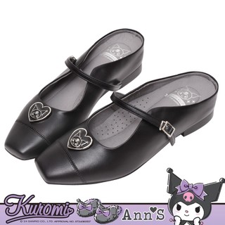 Ann’S X Sanrio三麗鷗 酷洛米聯名 顯瘦小方頭 內增高 瑪莉珍穆勒鞋2cm-黑