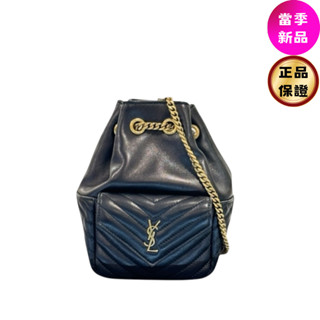 Saint Laurent 760745 YSL Joe 絎縫小羊皮迷你水桶包 黑色配金釦