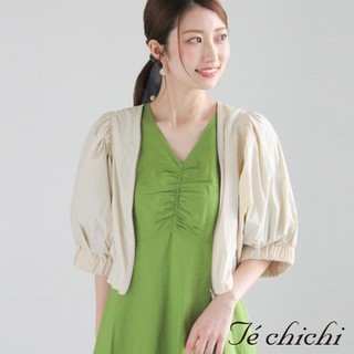 Te chichi 短版燈籠袖V領拉鍊夾克外套(0F000866710)