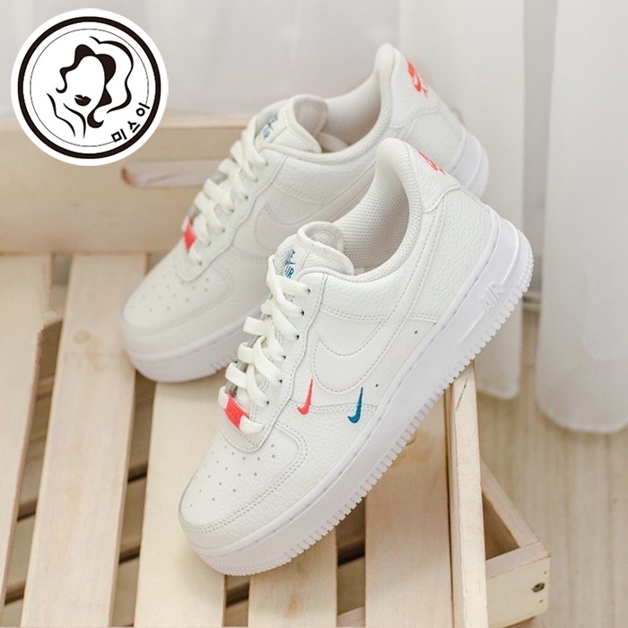 Nike Air Force 1 AF1 休閒鞋 邁阿密海豚隊 南灣 全白 刺繡 紅藍 雙勾 小勾