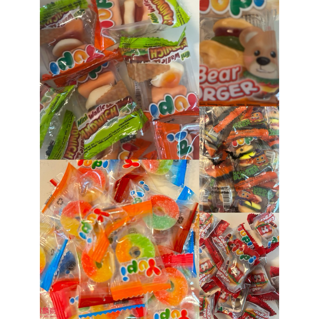 ［麒麟商行］三明治造型軟糖、水果圈QQ糖、可樂漢堡糖、萬聖節糖、