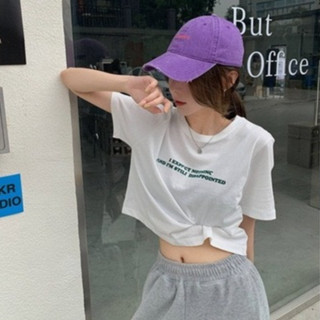 ZUCA”S - 百搭字母短版短袖棉T T恤 顯瘦上衣 女上衣 短袖t恤 短T 素T 女裝 寬鬆上衣 - F-86