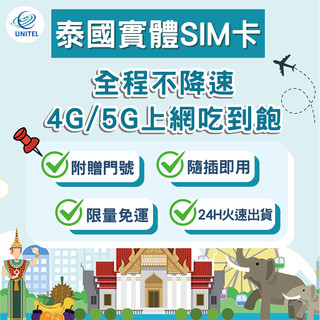 【優一電訊】泰國 SIM卡 上網絡卡 網絡卡 不降速喫到飽 即插即用 曼谷 普吉島 清邁 芭堤雅 蘇梅 旅遊必備 熱點分享