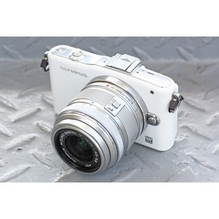 【羽澄】D1.Olympus E-PM1無反單眼+14-42mm f3.5-5.6+電池+充電器+閃光燈+皮套+背帶+盒