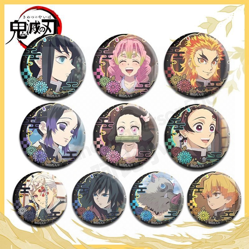 鬼滅之刃 demon slayer螺鈿風系列徽章 馬口鐵徽章 時透無一郎 鬼滅之刃徽章 鬼滅之刃動漫周邊 吧唧掛件徽章