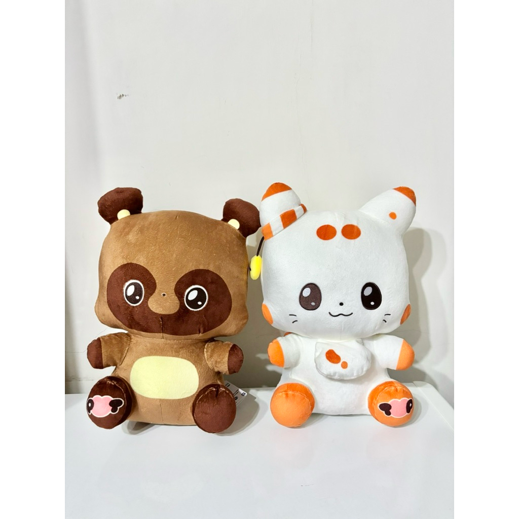 貼圖兩尾狐TENKO 大娃娃 PONKICHI 狸貓 坐娃 娃娃 軟綿 二尾狐 情侶 動漫 日本 貼圖