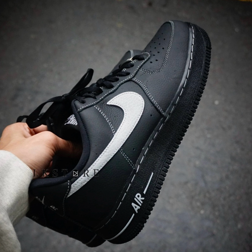 {LKSTORE} Nike Air Force 1 '07 LV8 HQ2037-006 黑魂 灰縫線 灰勾