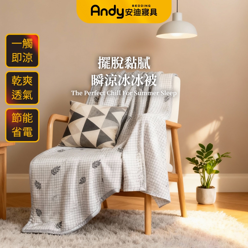 【安迪寢具】真的涼 沁涼冰冰被 冰絲涼被 冰冰被 涼被 24h出貨 沁涼銀離子 夏季空調被/冷氣被 薄被 單人 涼感紗