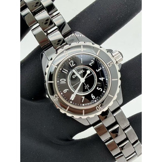 Chanel 香奈兒J12 黑陶瓷腕錶/手錶/33mm/98-99新美品