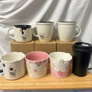 星巴克Starbucks隨行杯馬克杯 櫻花限定24週年女神不銹鋼杯黑色白色陶瓷粉色櫻花