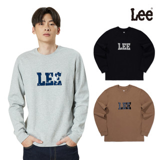 Lee 亮面LOGO長袖T恤 男 灰色 棕黃 黑色 LB509004