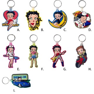 日本進口 BETTY BOOP 貝蒂 圖案 立體橡膠鑰匙圈 吊飾 9款