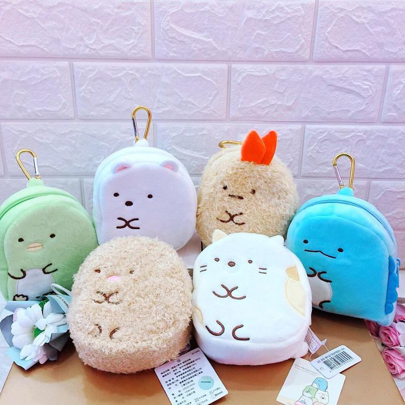 角落小夥伴 絨毛側身厚零錢包有5吋 造型包 化妝包 零錢包 收納包 角落生物 交換禮物 海獺造型炸豬排 吊飾娃娃 水族館