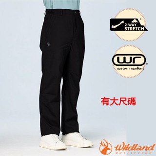 【荒野 WildLand】男 保暖彈性防潑 長褲 PILE 運動褲 休閒長褲 機能褲 防風褲 W2308