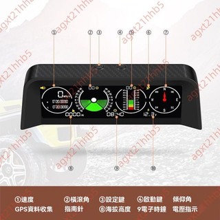 廠商 爆促~好益車汽車通用HUD抬頭顯示器 海拔指南針坡度高精度越野平衡儀 抬頭顯示器 汽車通用顯示器 汽車配件