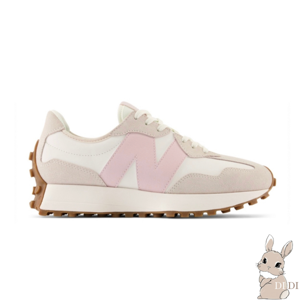 New Balance 327 莫蘭迪粉 米白色 大N白字 拼接 麂皮 透氣 復古 休閒 男鞋 女鞋 WS327AL