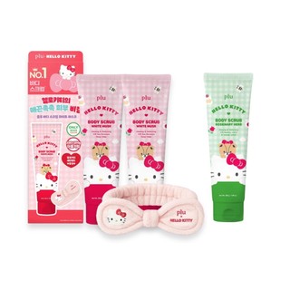 【plu】HELLO KITTY 身體磨砂膏 套組 含磨砂膏 200g*2+ Kitty 髮帶 送禮 套組