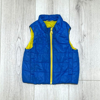 二手童裝 UNIQLO 男童 嬰幼兒 藍色鋪棉立領背心 90cm