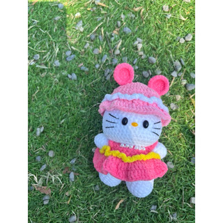 🔴職人手作🔴超可愛的小老鼠帽子粉色編織kitty