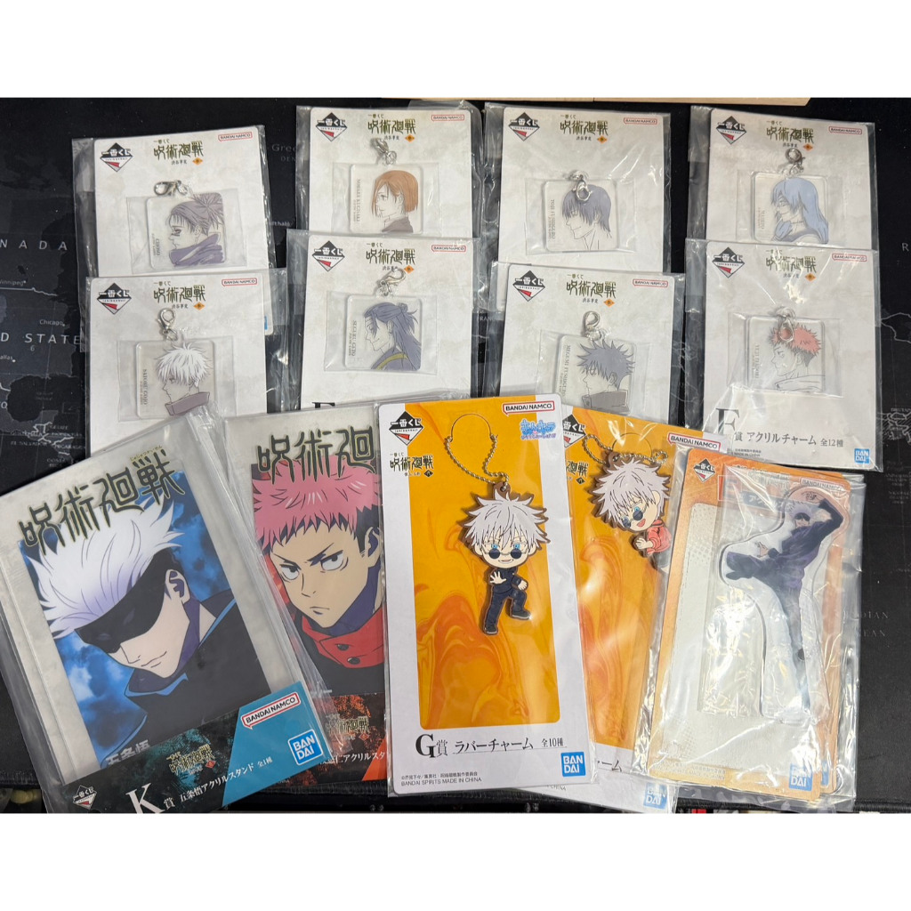 『挖寶區二館』一番賞 咒術迴戰   進擊的巨人 吊飾  壓克力 立牌 全新 墊板 海報