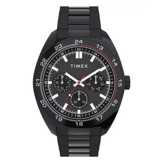 【TIMEX】天美時 Weston 45毫米 星期 日期 24小時顯示 不鏽鋼鍊帶腕錶 黑 TXTW2Y22800