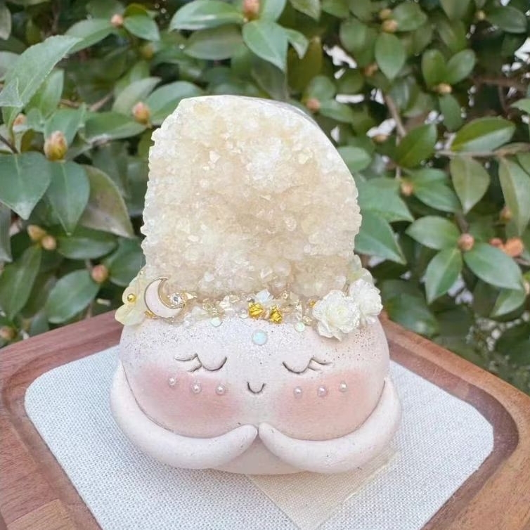 『實物拍攝』✨黃水晶🌈事業人際旺正偏財✨ 💕純手工小豆丁編號C001💕6cm巴西黃水晶原礦天然精美可愛送禮收藏療愈小擺件