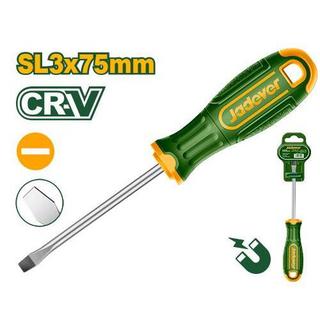 JADEVER一字起子附磁 SL3x75mm (JDSD1233)