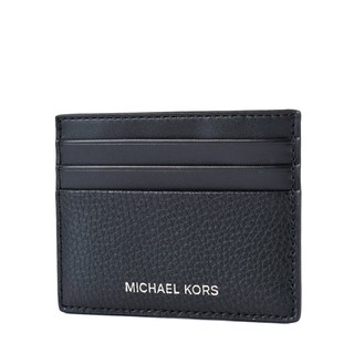 MICHAEL KORS 男款 荔枝紋皮革名片夾-黑色【美國正品現貨】
