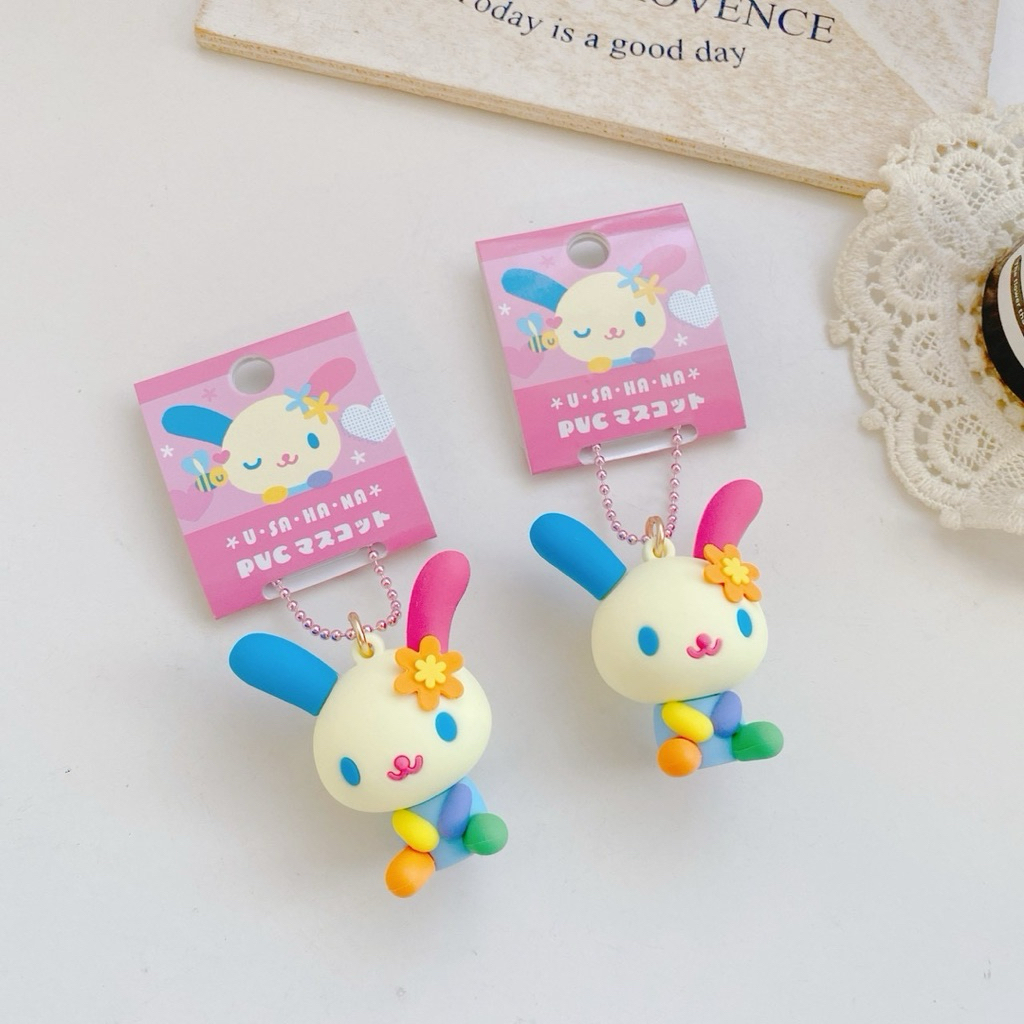 保證日本正版～* 三麗鷗 花小兔 Usahana 小花兔 經典系列公仔珠鍊吊飾  立體 掛飾