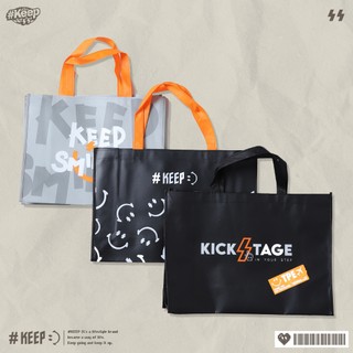 #KEEP Shopping Bag 黑 灰 閃電微笑 收納袋 鞋盒袋 手提 肩背 購物袋【KS335/107/143】