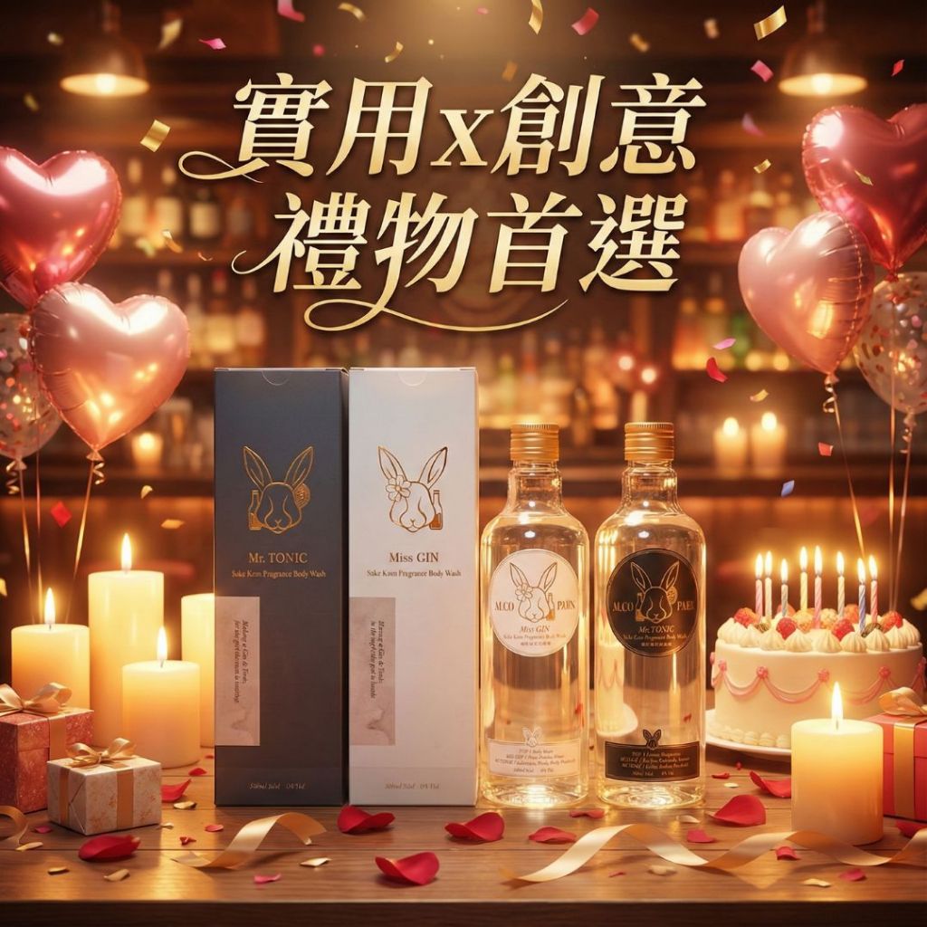【送禮首選】Gin & Tonic 調酒沐浴乳 - 生日禮物/交換禮物/聖誕禮物/送男友女朋友/情人節- 曠野香氛沐浴乳