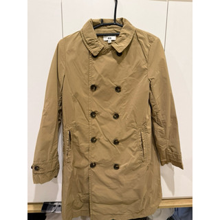 女性雙排扣大衣尼龍保暖Uniqlo ，9.9成新s號（降價啦！）