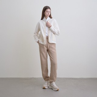 GIORDANO 女裝簡約素色內刷毛束口褲【多色任選】13415852
