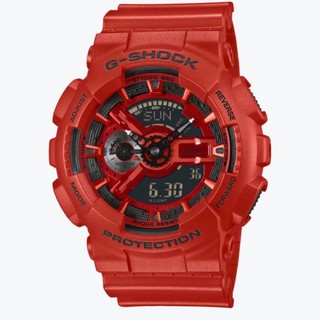 【G-SHOCK】G-K鮮豔紅黑配色雙顯GA-110RRB-4A 51.2mm現代鐘錶